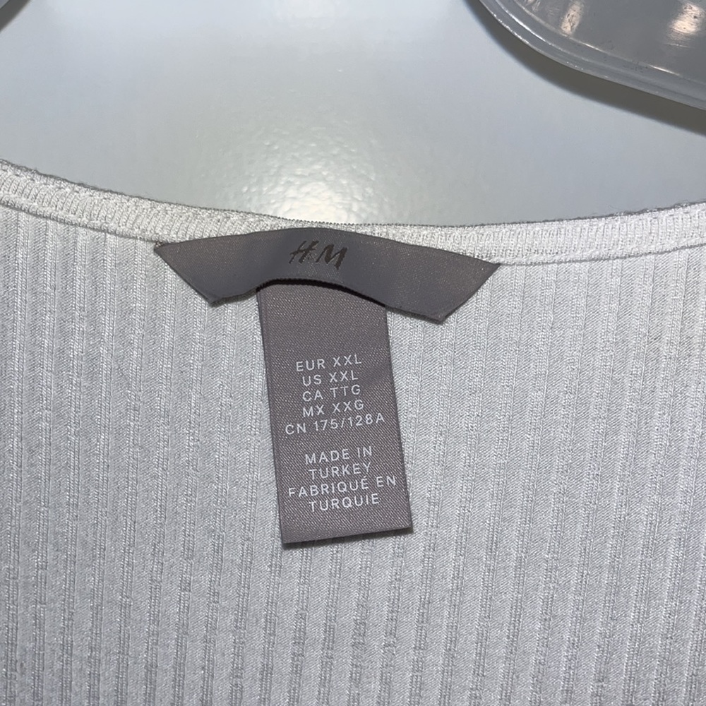 H&M White Square Neck Ribbed Top - Picture 2 of 3